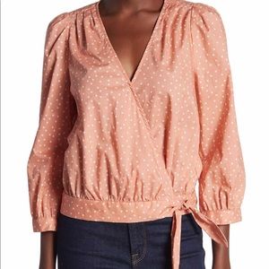 Madewell faux wrap-a-round blouse.